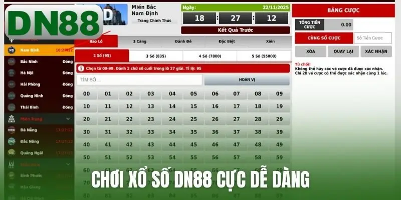 Chơi xổ số DN88 cực dễ dàng