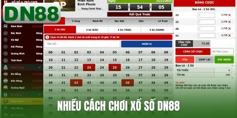 Nhiều cách chơi xổ số DN88